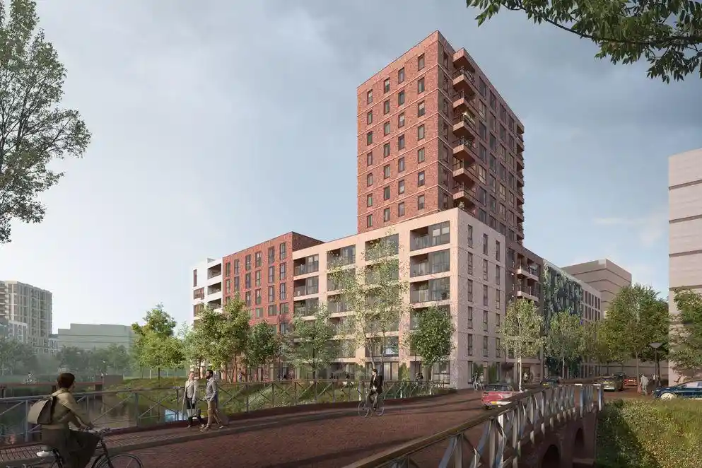 Nieuwbouwproject NZ3, Amsterdam-Noord, afgewerkt met dunpleister